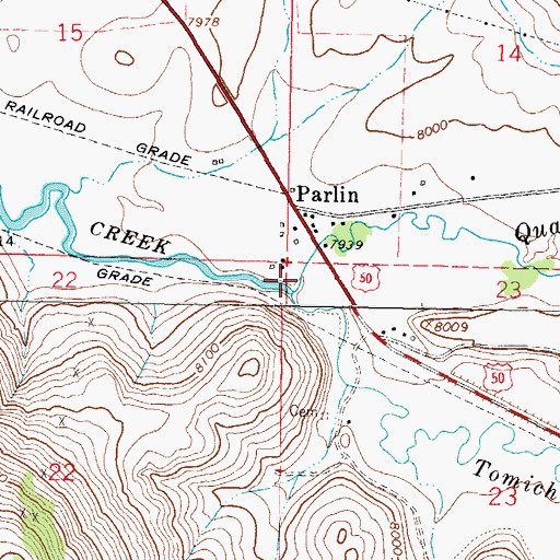 Topographic Map of Quartz Creek, CO