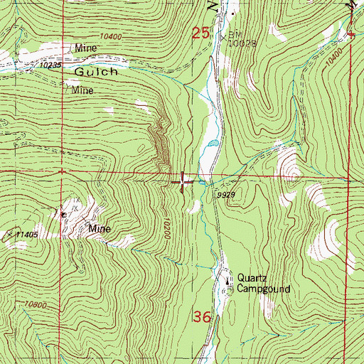 Topographic Map of Mosquito Creek, CO