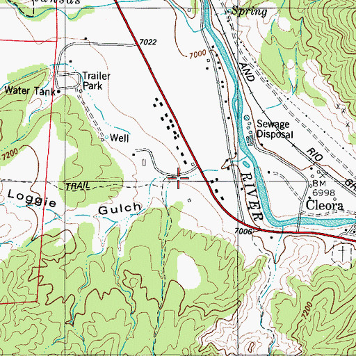 Topographic Map of Loggie Gulch, CO