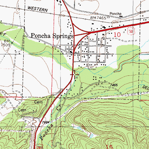 Topographic Map of Poncha Creek, CO