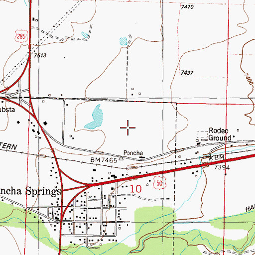 Topographic Map of Salida Airport (historical), CO