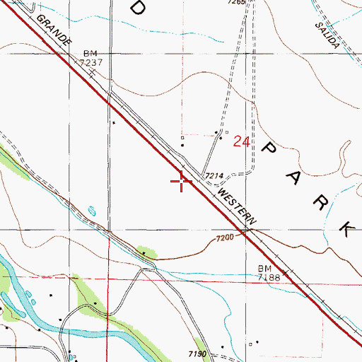 Topographic Map of Belleview, CO