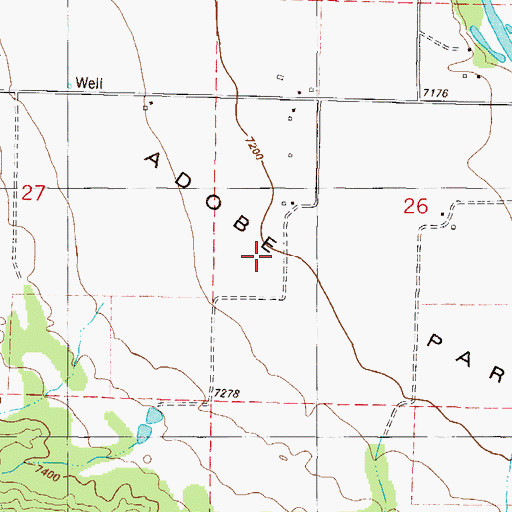 Topographic Map of Adobe Park, CO