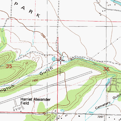 Topographic Map of Harrington Gulch, CO