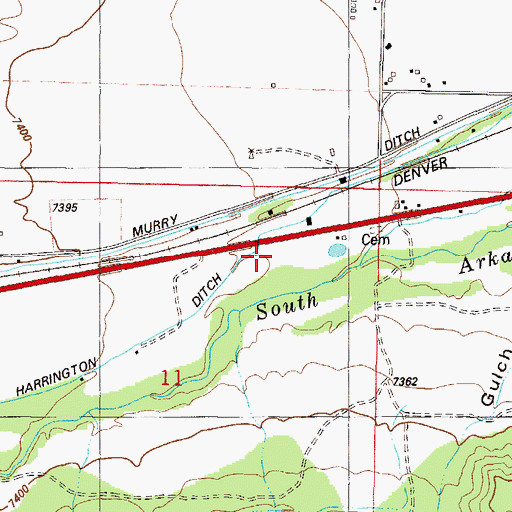 Topographic Map of Harrington Ditch, CO