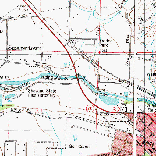 Topographic Map of Ute Creek, CO