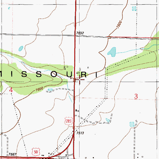 Topographic Map of Missouri Park, CO