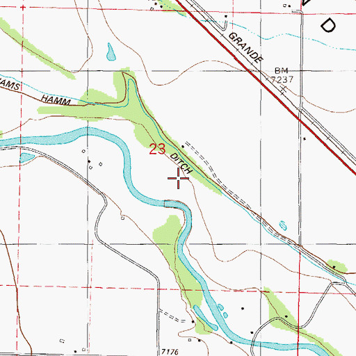 Topographic Map of Williams-Hamm Ditch, CO