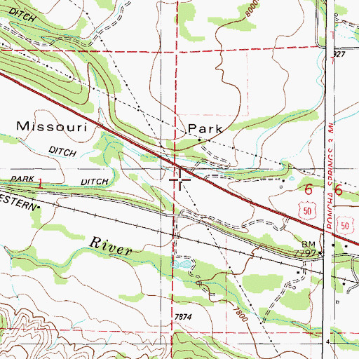 Topographic Map of Cameron Ditch, CO