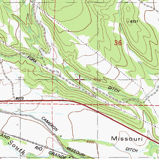 Topographic Map of North Fork Ditch, CO
