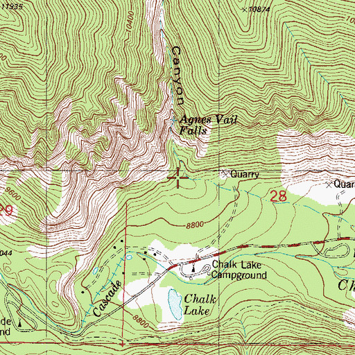 Topographic Map of Cascade Canyon, CO