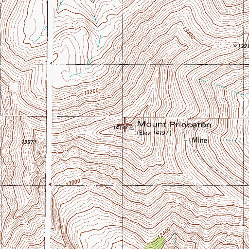Topographic Map of Mount Princeton, CO