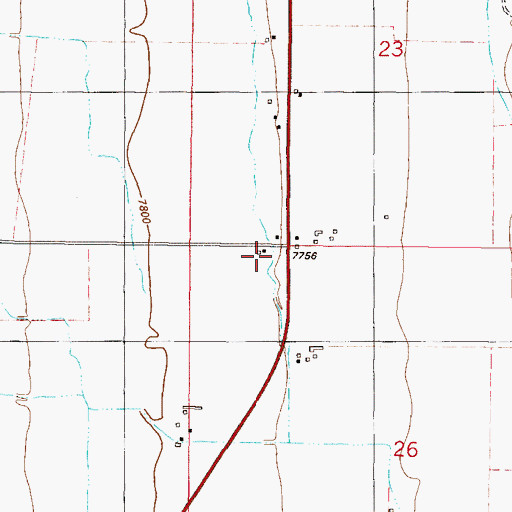 Topographic Map of Gas Creek School, CO