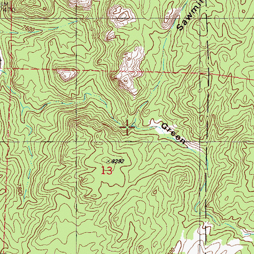 Topographic Map of Sawmill Gulch, CO