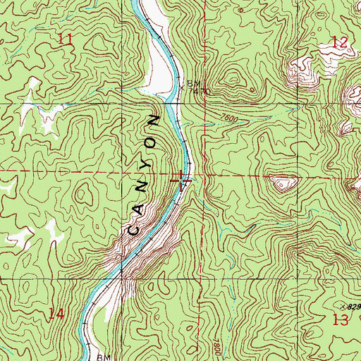 Topographic Map of Green Gulch, CO