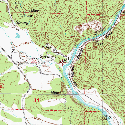 Topographic Map of Threemile Creek, CO