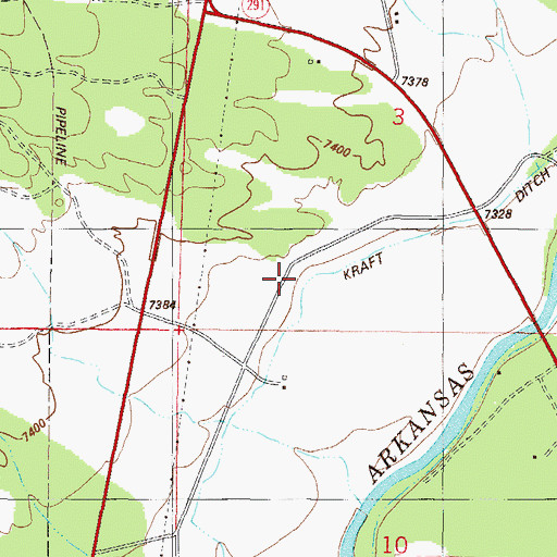 Topographic Map of Kraft Ditch, CO