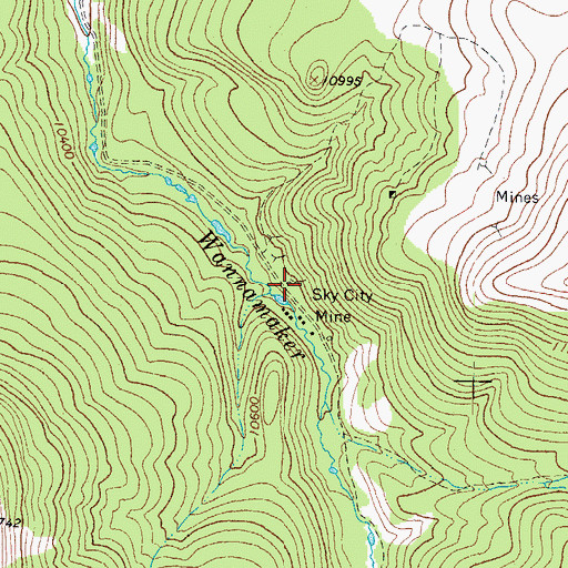 Topographic Map of Sky City Mine, CO