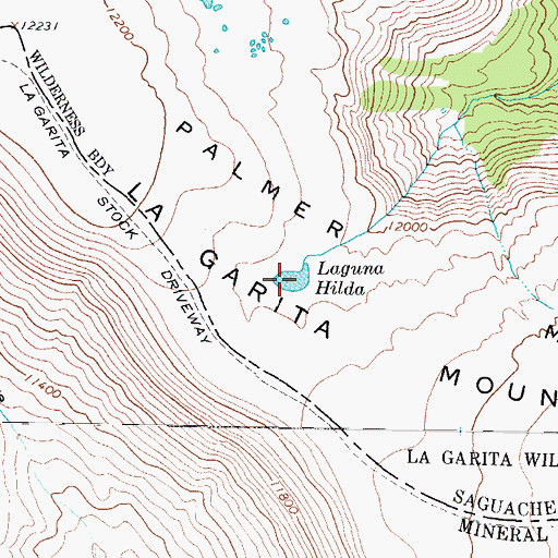Topographic Map of Laguna Hilda, CO