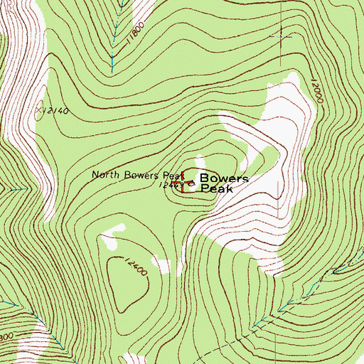 Topographic Map of Bowers Peak, CO