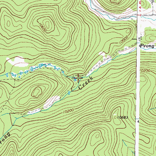 Topographic Map of Miners Creek, CO