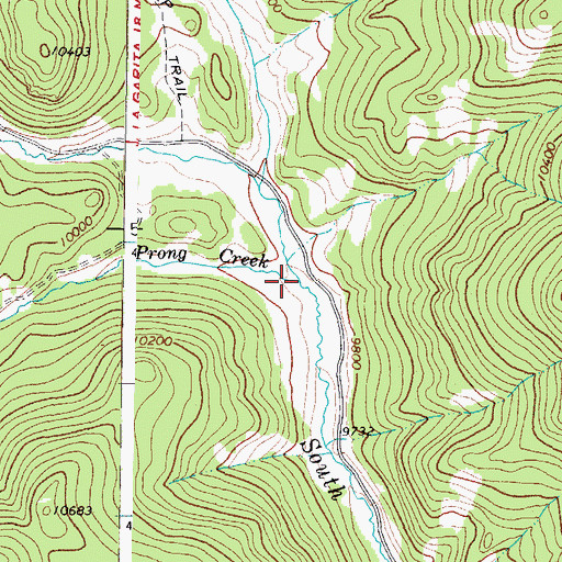 Topographic Map of Prong Creek, CO