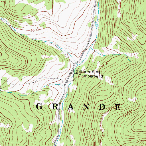 Topographic Map of Storm King Campground, CO