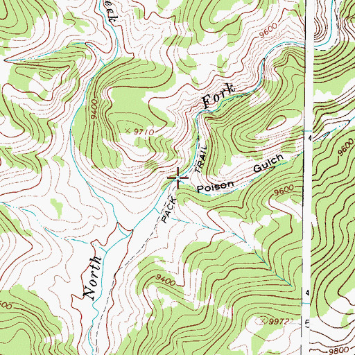 Topographic Map of Poison Gulch, CO