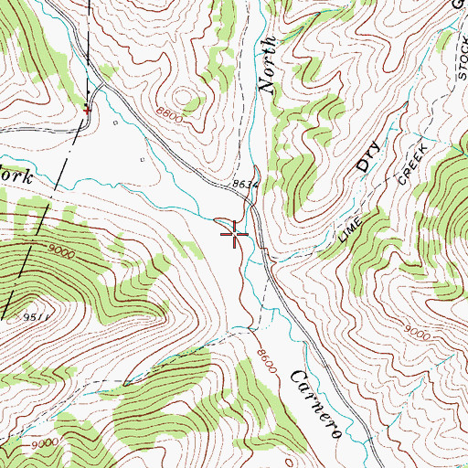 Topographic Map of North Fork Carnero Creek, CO