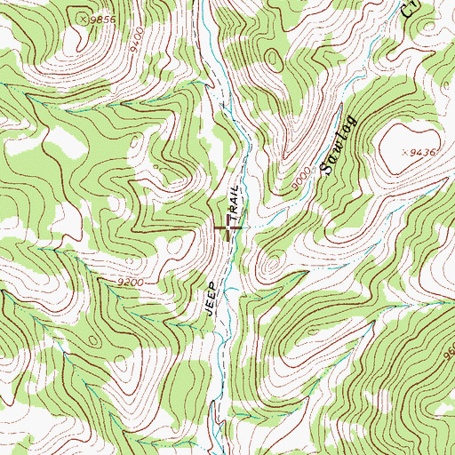 Topographic Map of Sawlog Creek, CO