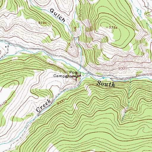 Topographic Map of Poso Campground, CO