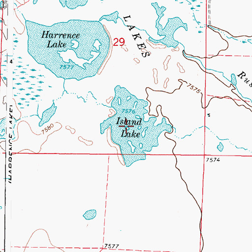Topographic Map of Island Lake, CO