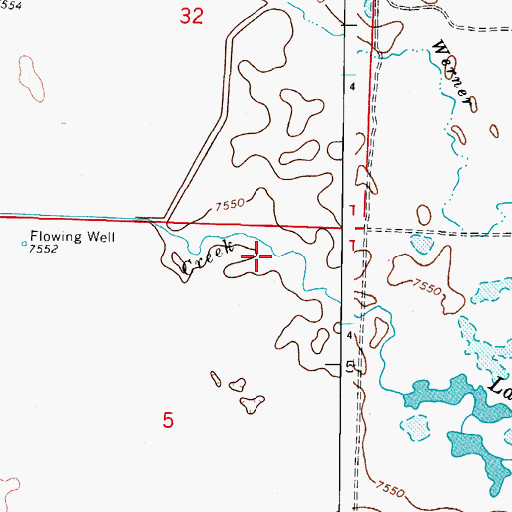 Topographic Map of Russell Creek, CO
