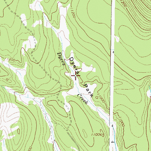 Topographic Map of Dyers Park, CO