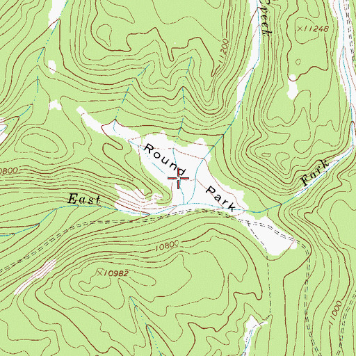 Topographic Map of Round Park, CO