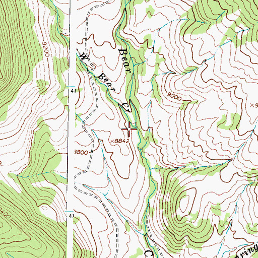 Topographic Map of West Bear Creek, CO