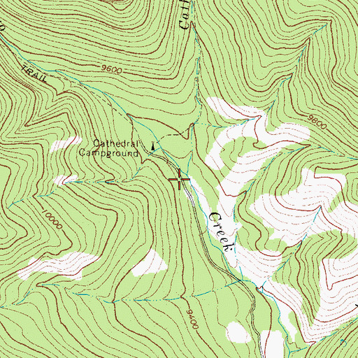 Topographic Map of Cathedral Creek, CO
