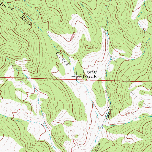 Topographic Map of Lone Rock, CO
