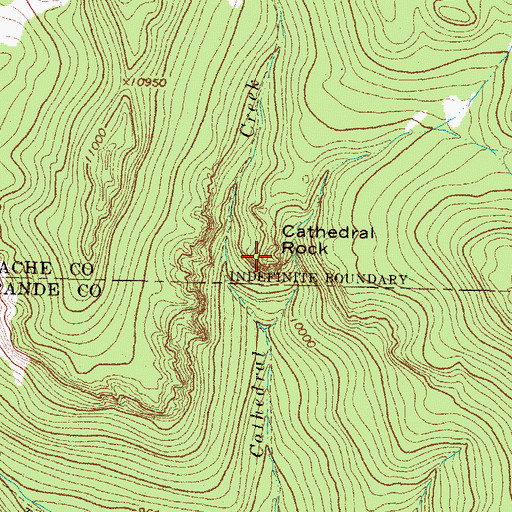 Topographic Map of Cathedral Rock, CO