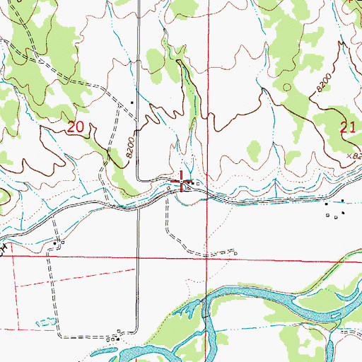 Topographic Map of Aqua Ramon Creek, CO
