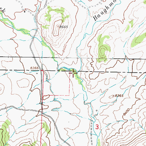 Topographic Map of Baughman Creek, CO