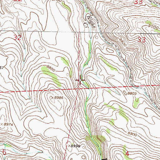 Topographic Map of Right Creek, CO