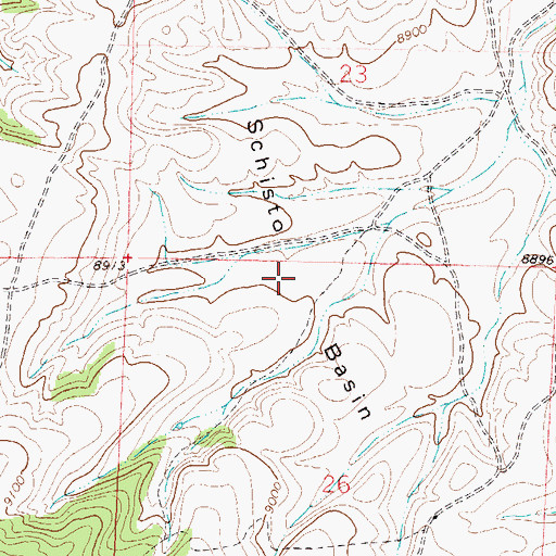 Topographic Map of Schisto Basin, CO