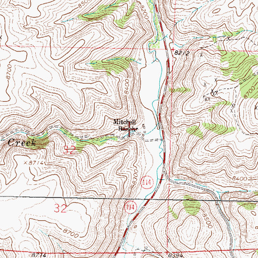 Topographic Map of Mitchell Ranch, CO
