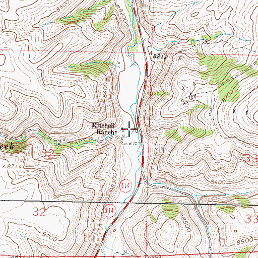 Topographic Map of Bead Creek, CO