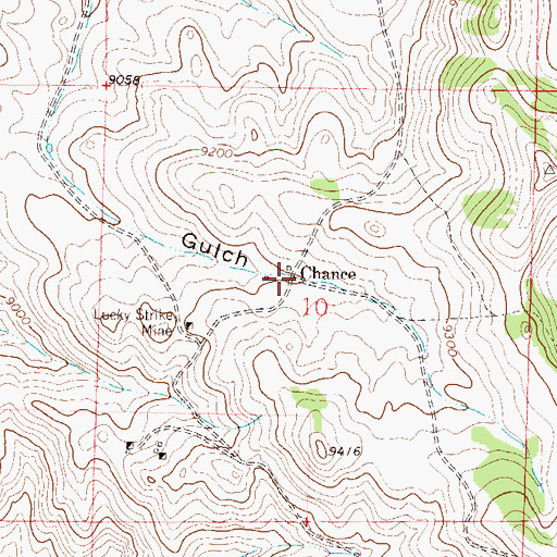 Topographic Map of Chance, CO