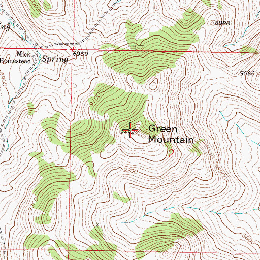 Topographic Map of Green Mountain, CO