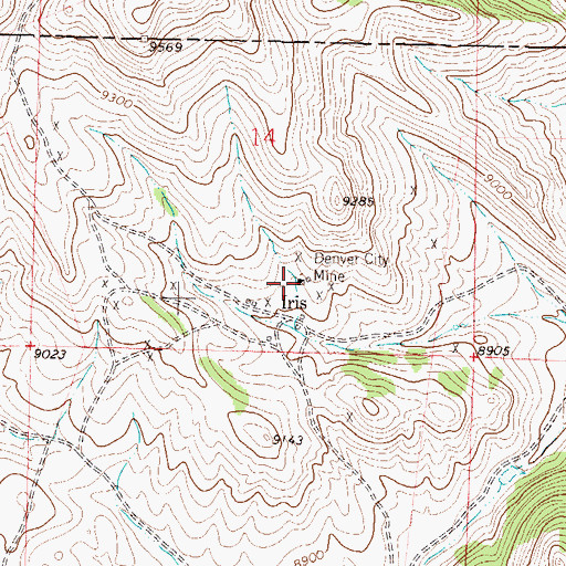 Topographic Map of Denver City Mine, CO