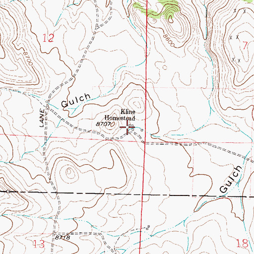 Topographic Map of Kline Homestead, CO