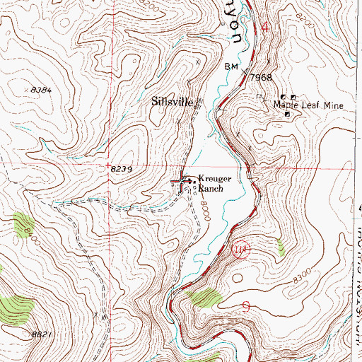 Topographic Map of Kreuger Ranch, CO